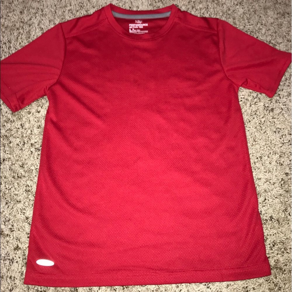 Boys red athletic dry fit t-shirt